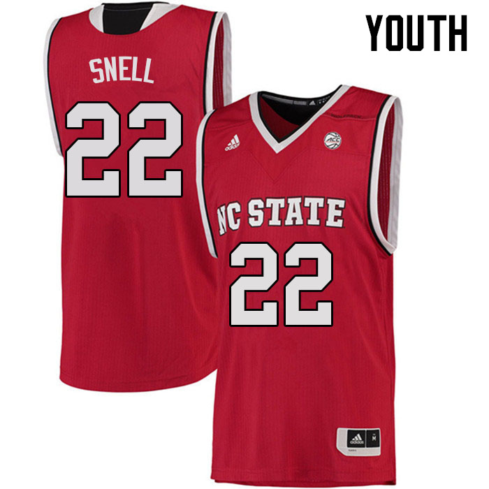 Youth #22 Jordan Snell NC State Wolfpack College Basketball Jerseys Sale-Red